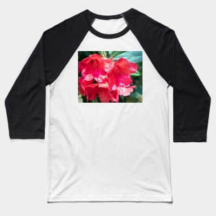 Red rhododendron flowers Baseball T-Shirt